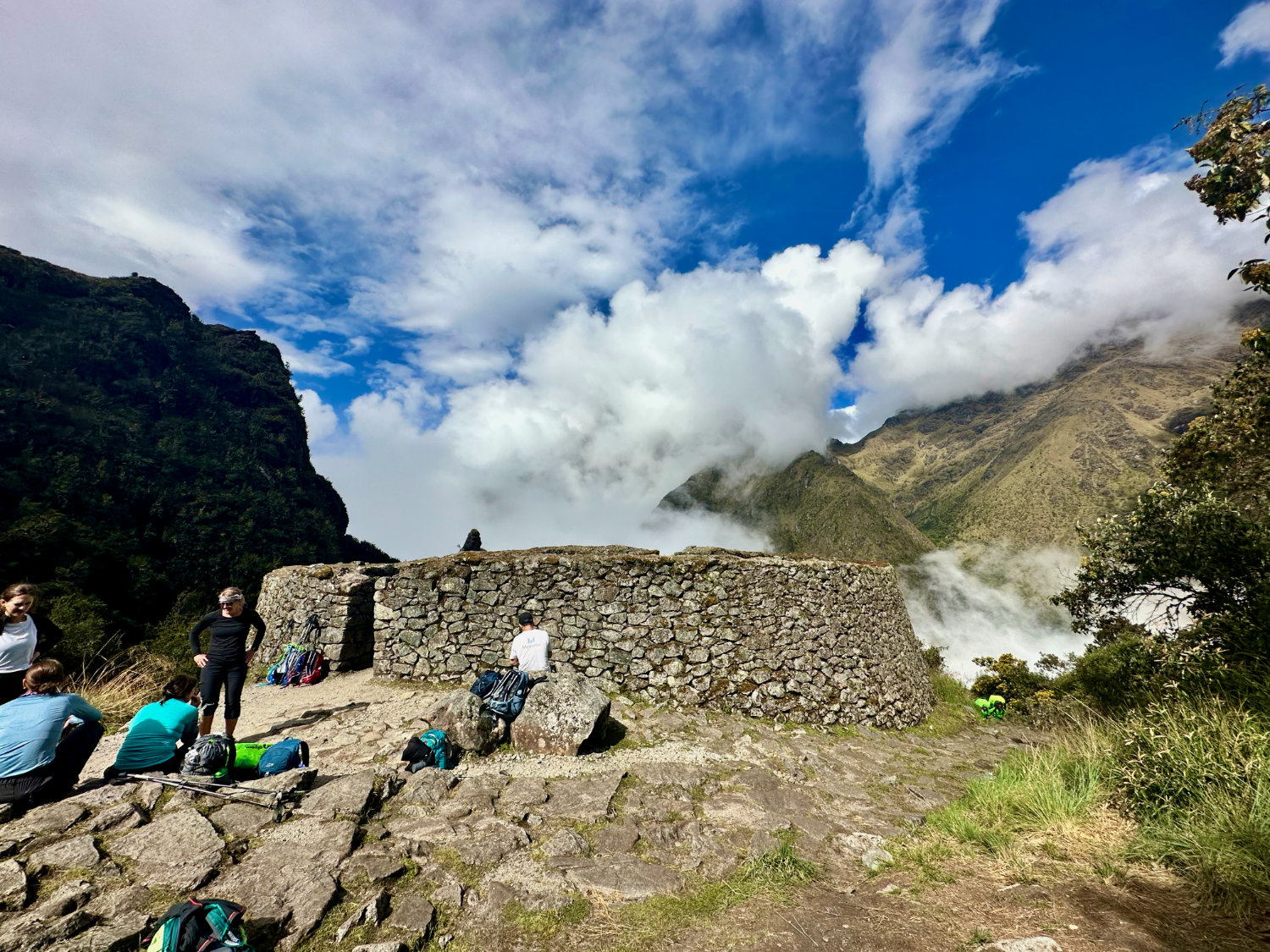 Runkaraykay pass on day 2 of the Inca Trail