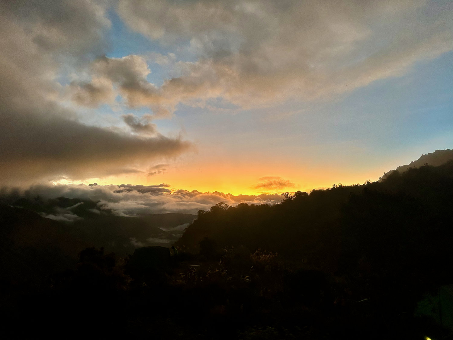 Sunset at Chaquiccocha on the Inca Trail