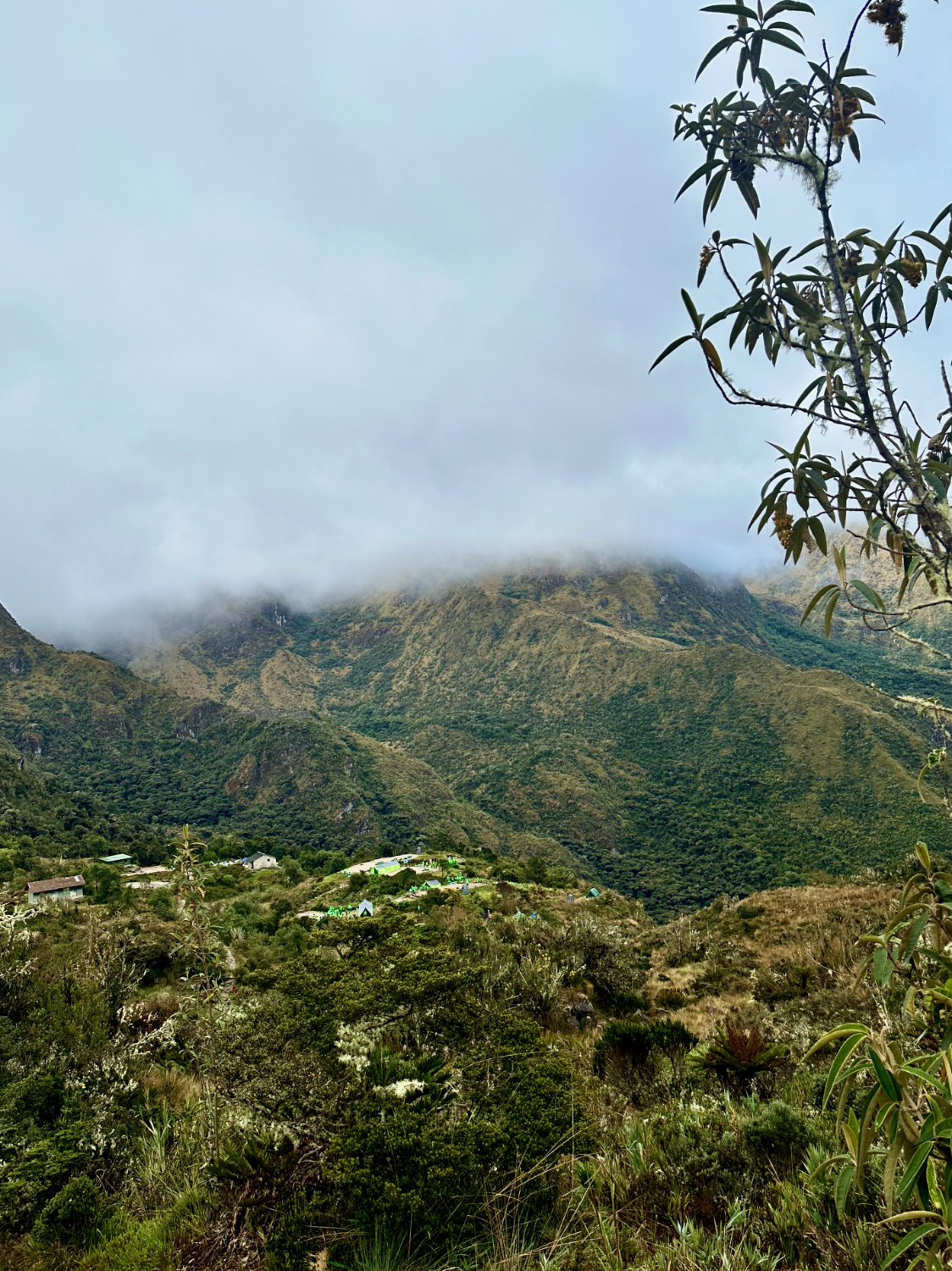 Start of Inca Trail day 3. View from the camp we stayed at the night before