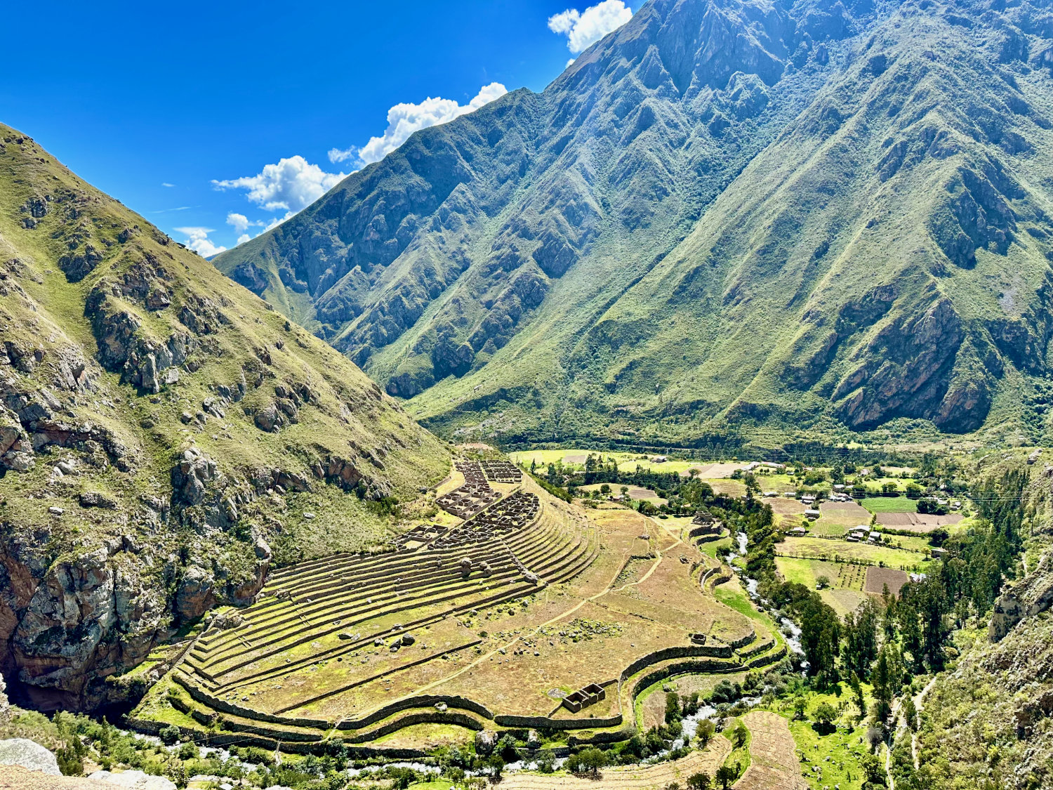 archaeological site of Llactapata on day 1 of the Inca Trail