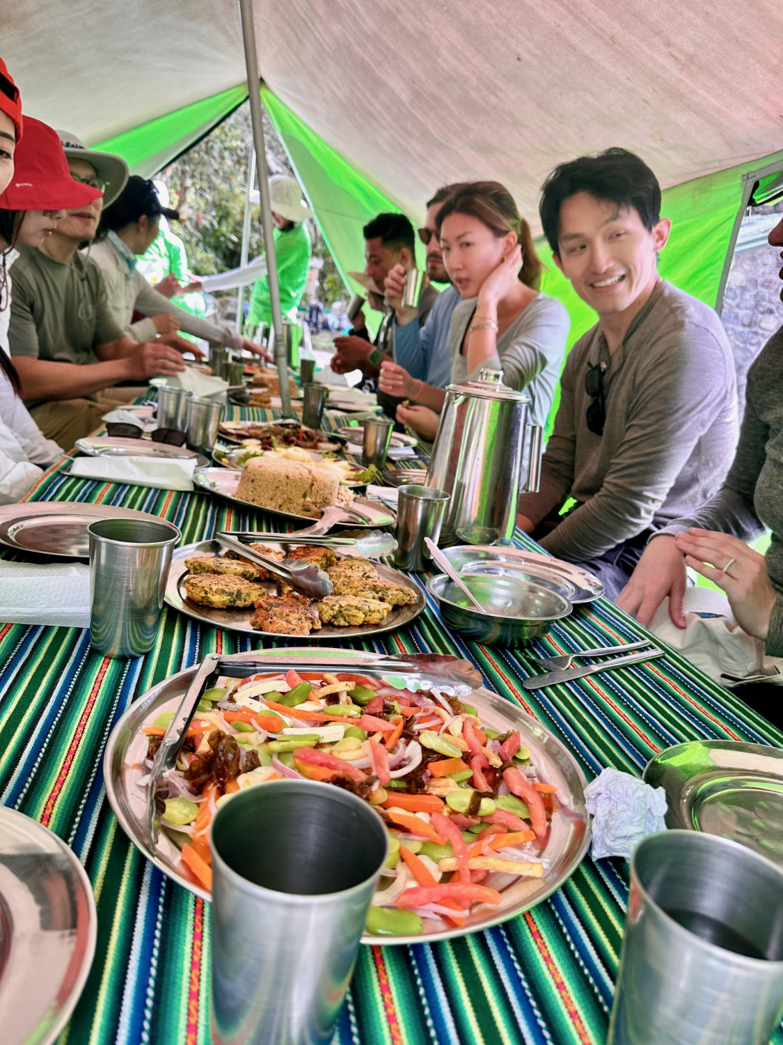 Amazing lunch on day 2 of the Inca Trail