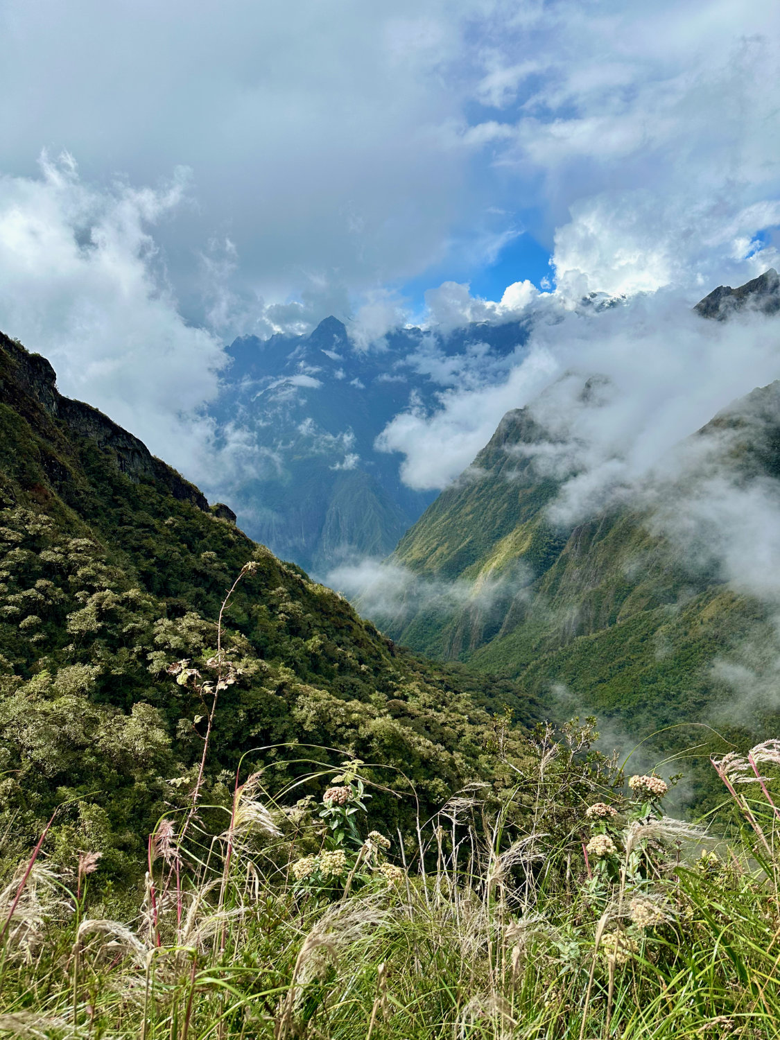 View from Runkaraykay pass on day 2 of the Inca Trail