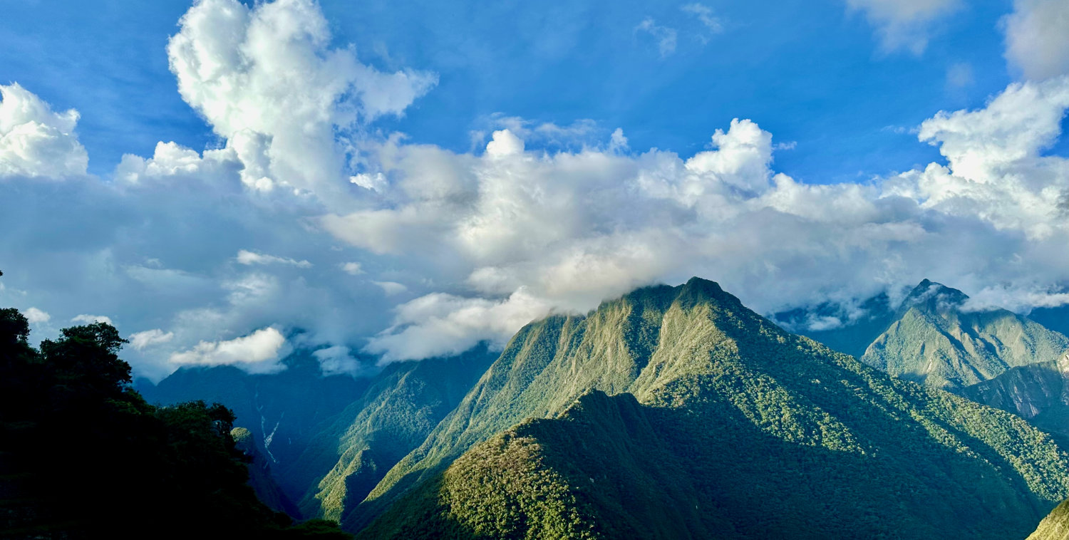 Views of the mountains from Wiñay Wayna on the Inca Trail