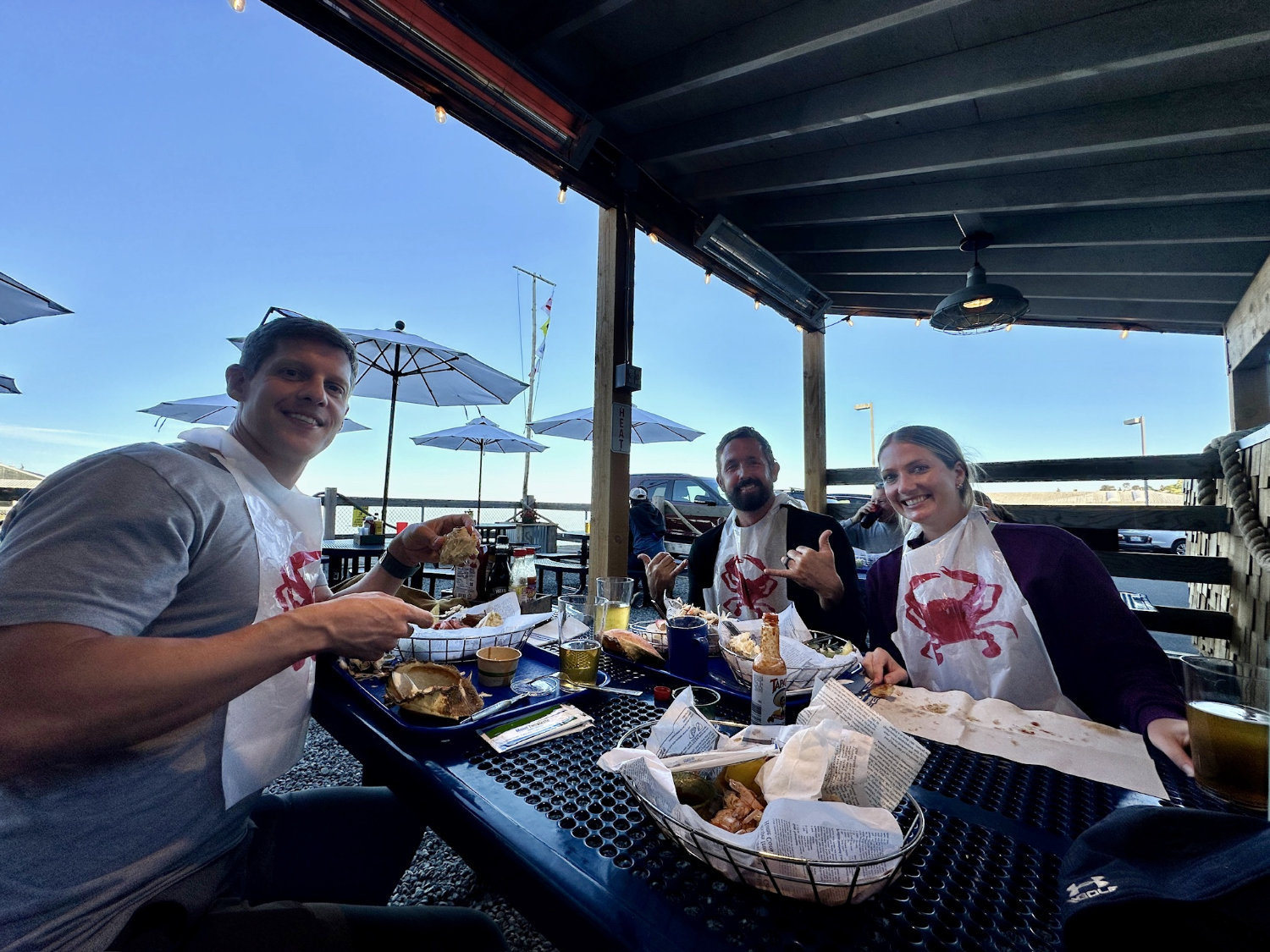 Michelle, Grant and Mark stuffing their faces at Fish and Crab Shack in Port Angeles, Washington on our way to Olympic National Park.