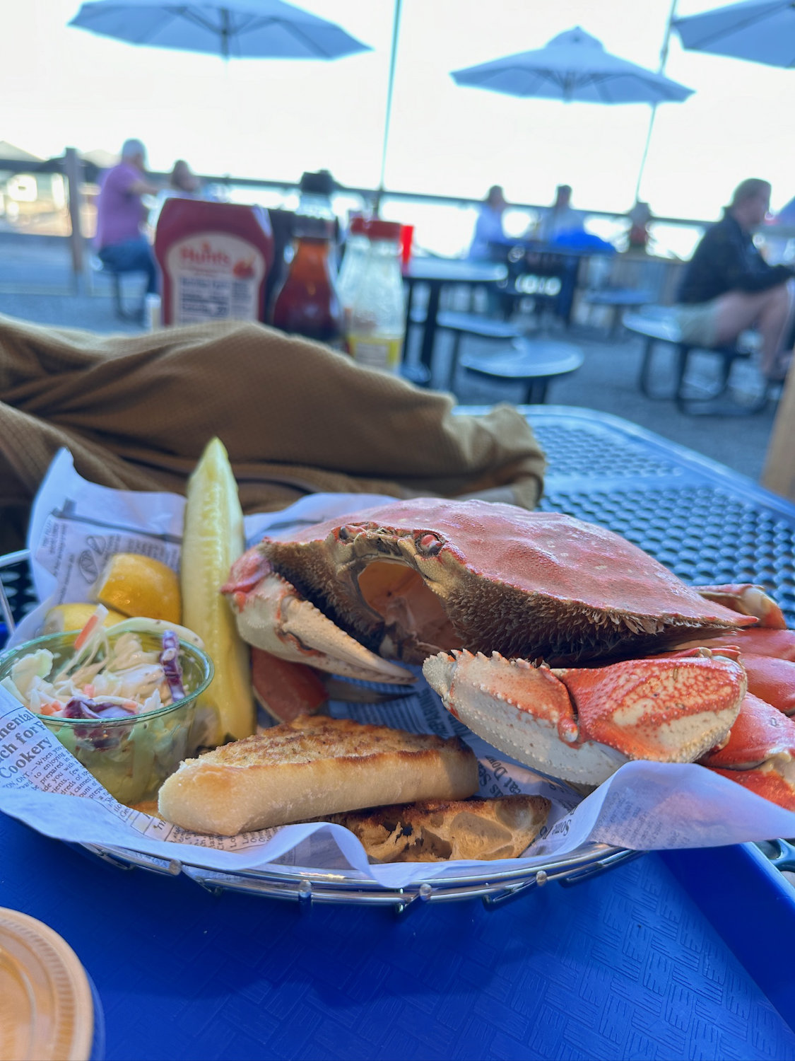 Delicious full crab and Fish and Crab Shack in Port Angeles, Washington.