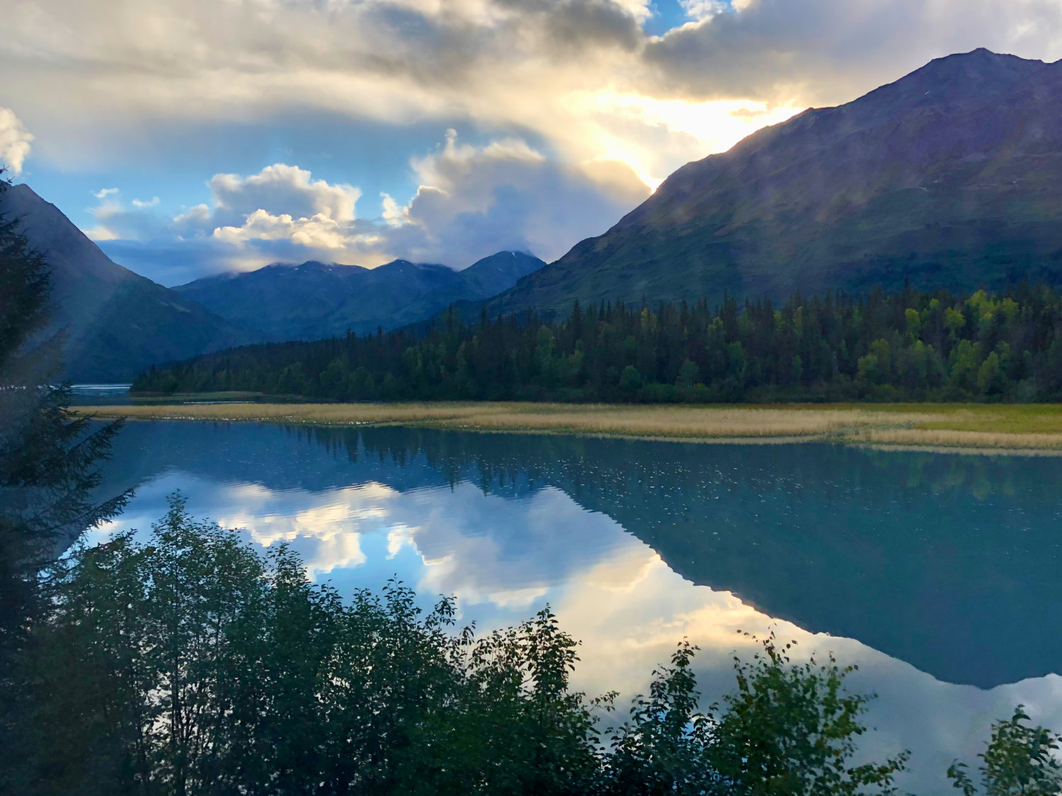 Stunning view on the train ride from Anchorage to Seward on Alaska Railraod