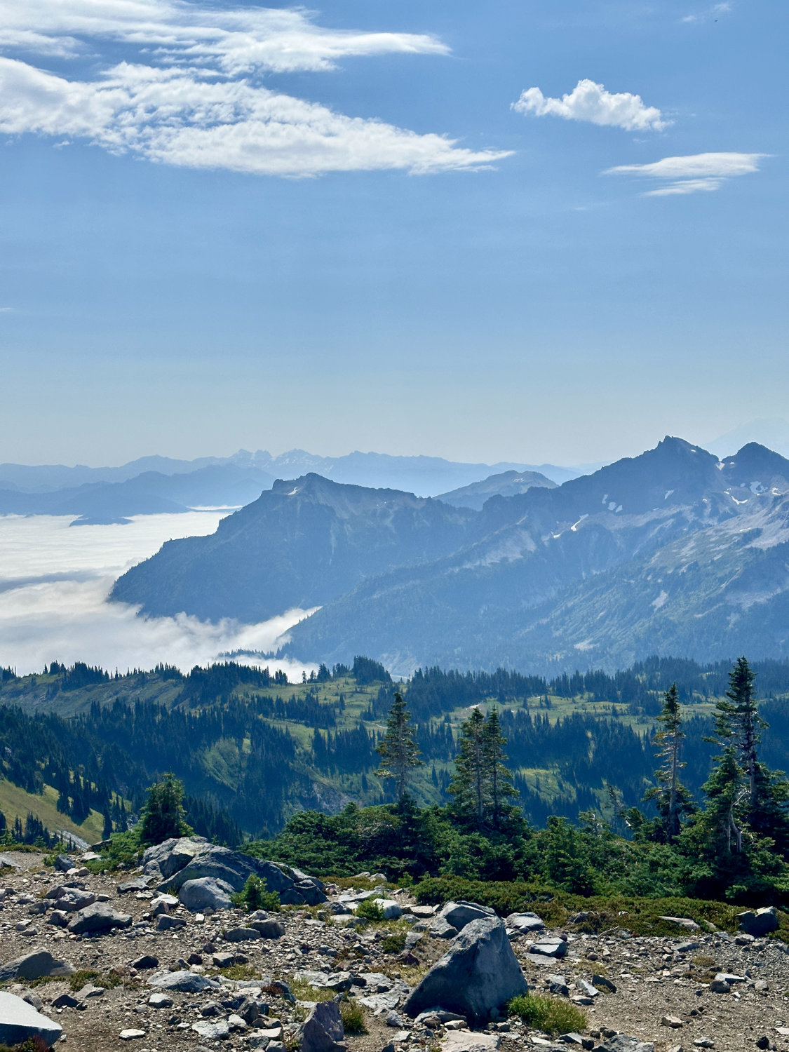 Panoramic view of Mount Rainier from Panorama Point on the Skyline Trail