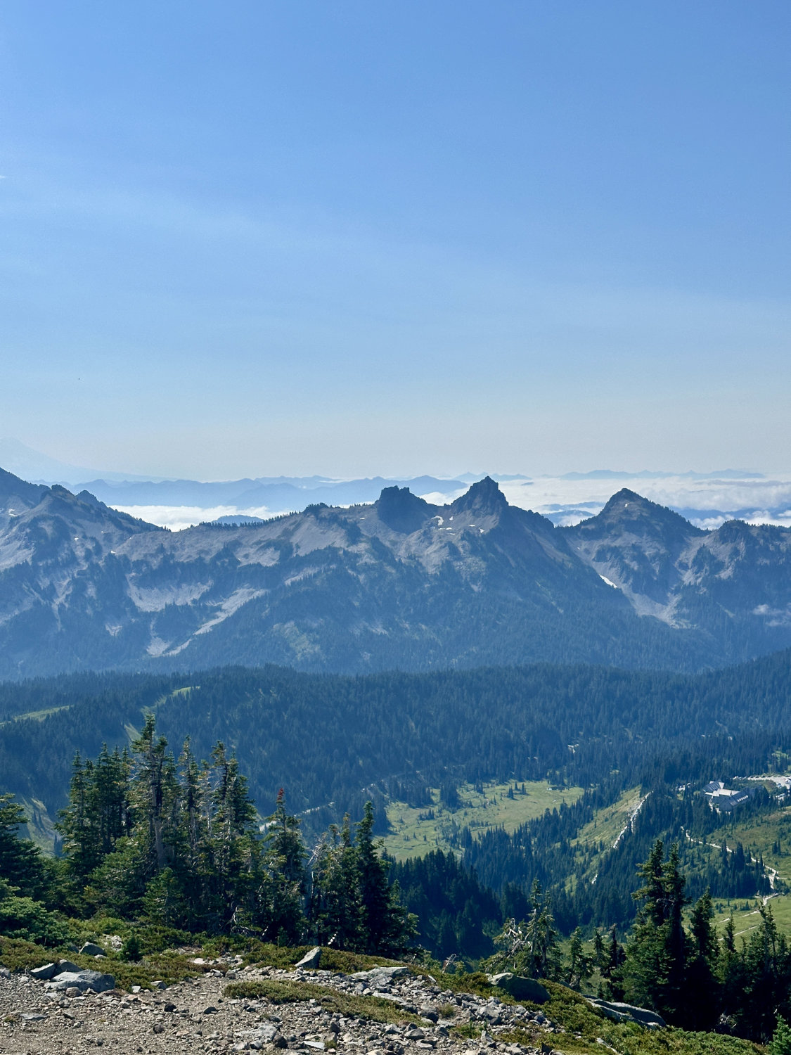 Panoramic view of Mount Rainier from Panorama Point on the Skyline Trail