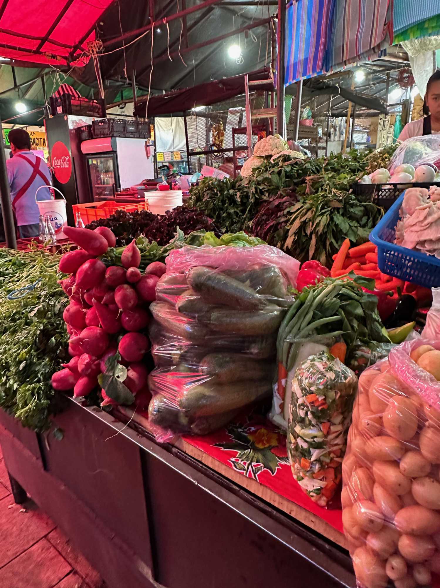 Fresh vegetables at the Tepoztlán market