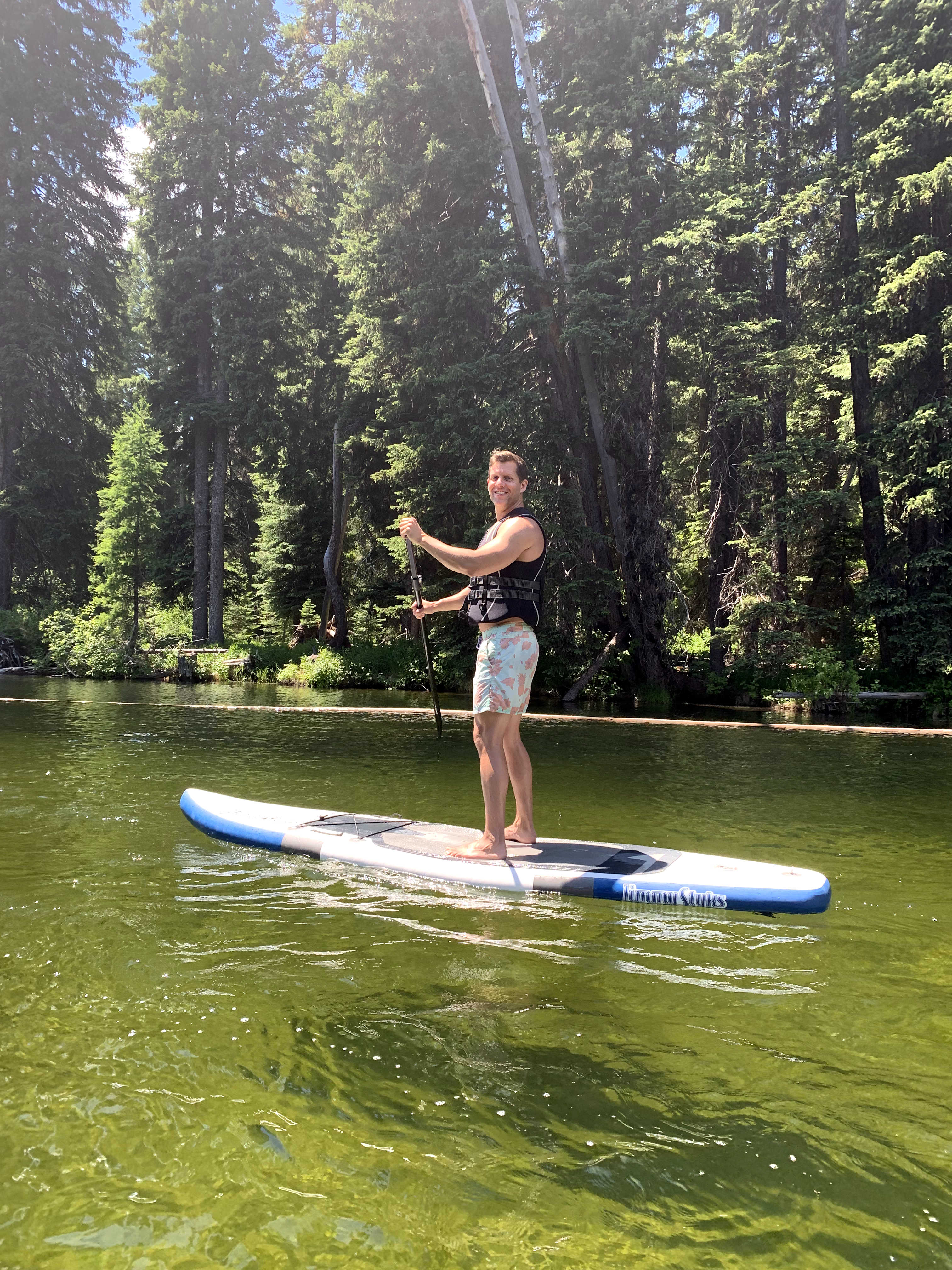 Paddleboarding on Payette Lake in McCall, Idaho