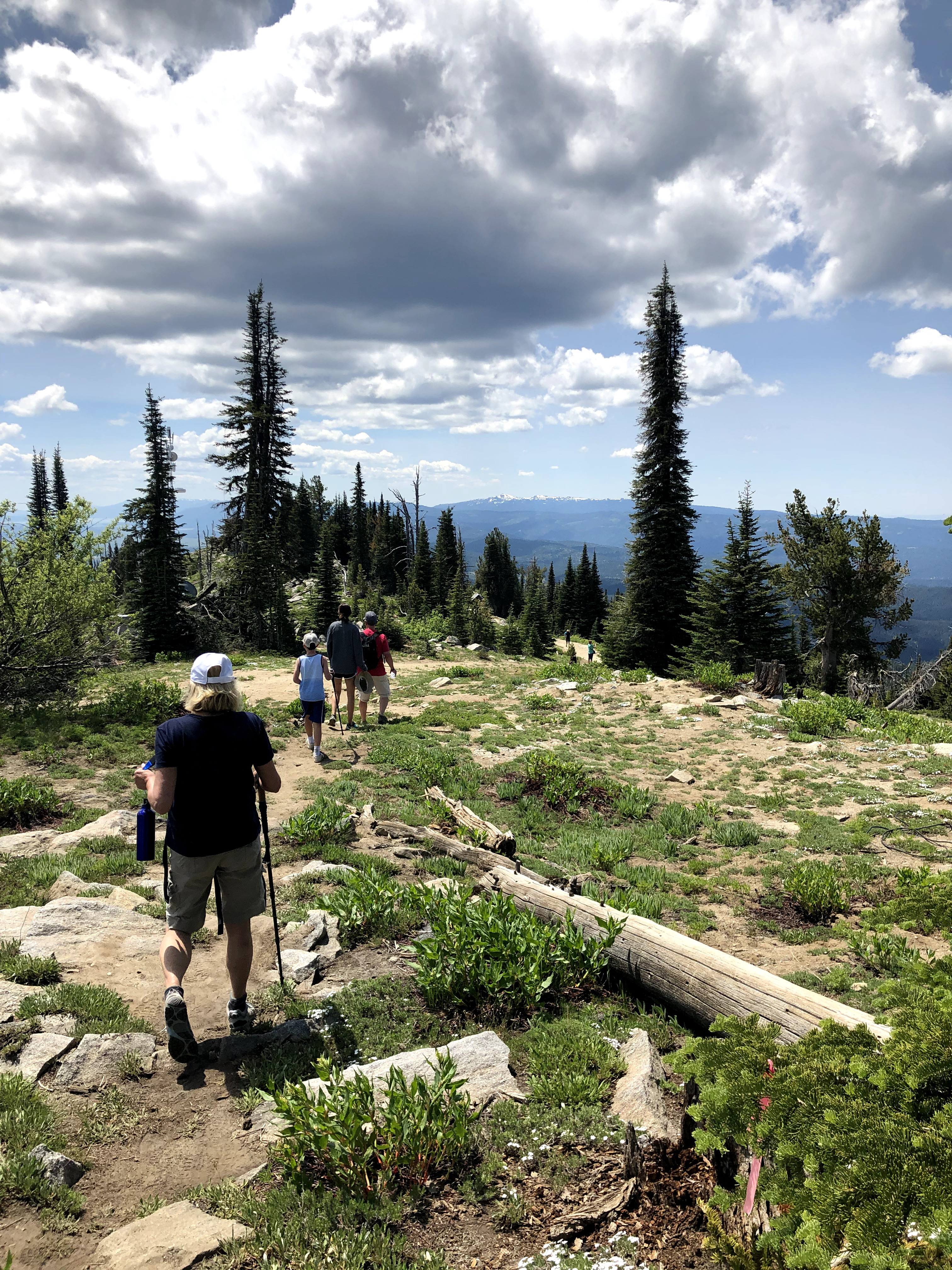 Hikers on a mountain trail in McCall, Idaho