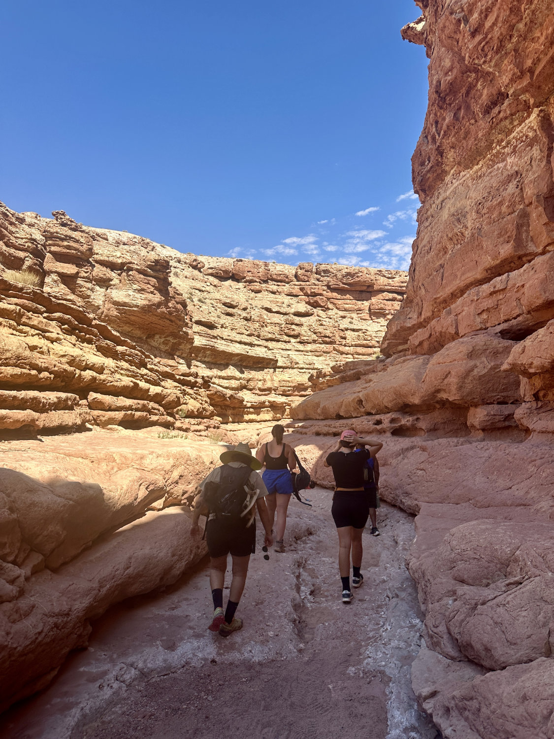 Priscila, Emma, and Debbie at the Cathedral Wash trailhead