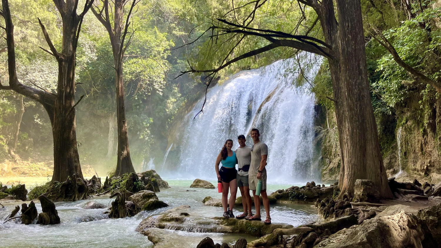 Debbie, Coop and Mark at Cascada de Angel in El Chiflón Park