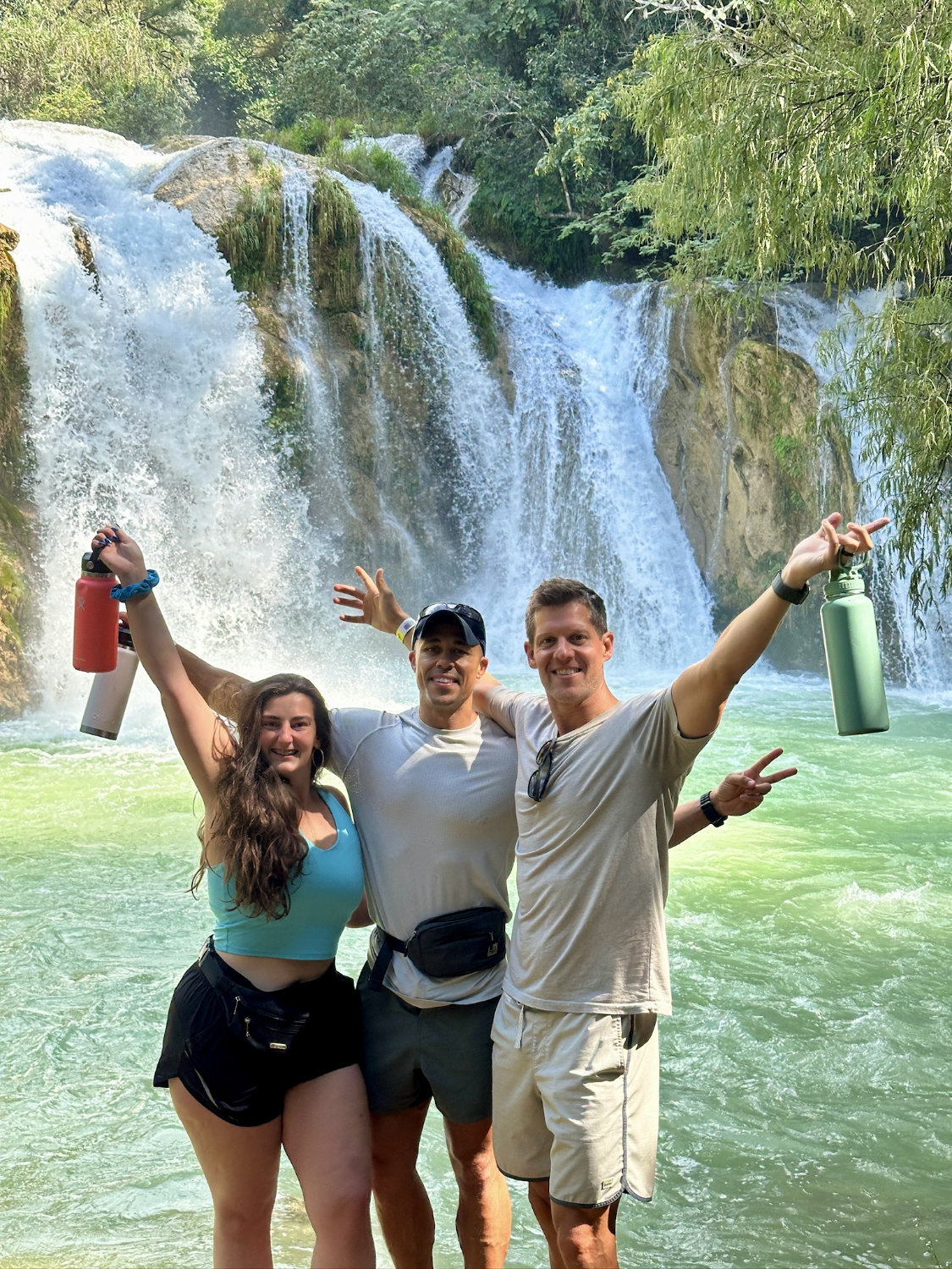 Debbie, Coop and Mark at Cascada El Suspiro