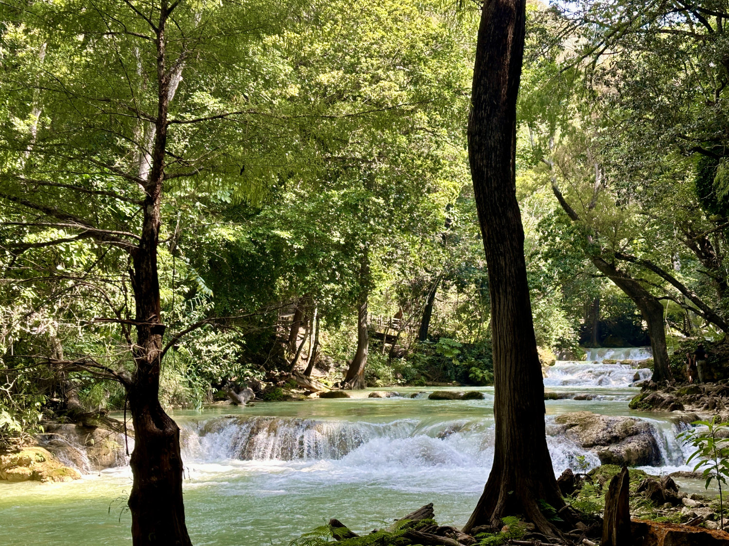 Steps leading up to Velo de Novia waterfall at El Chiflón