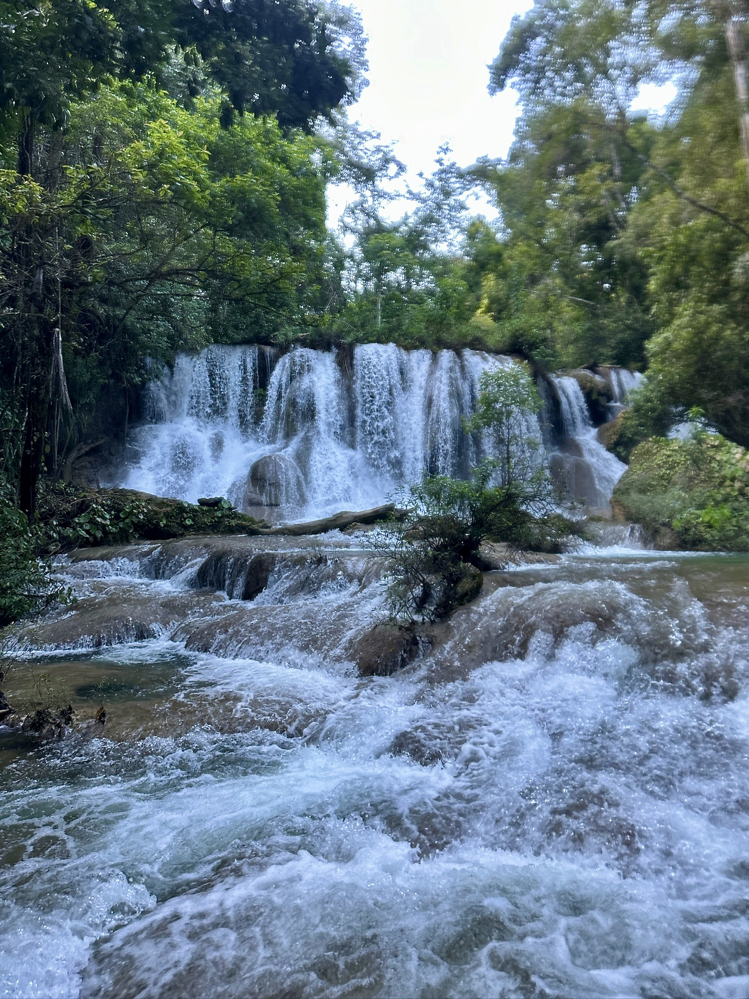 Waterfall at end of rafting tour