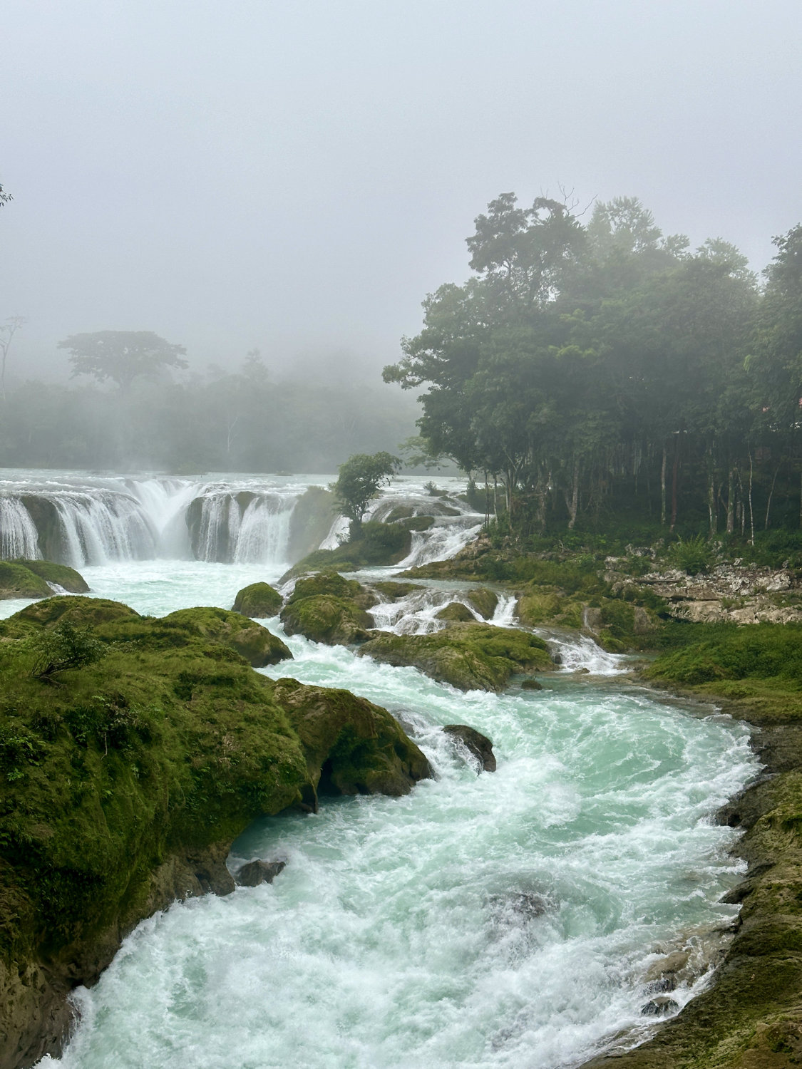 Las Nubes river extending from waterfall