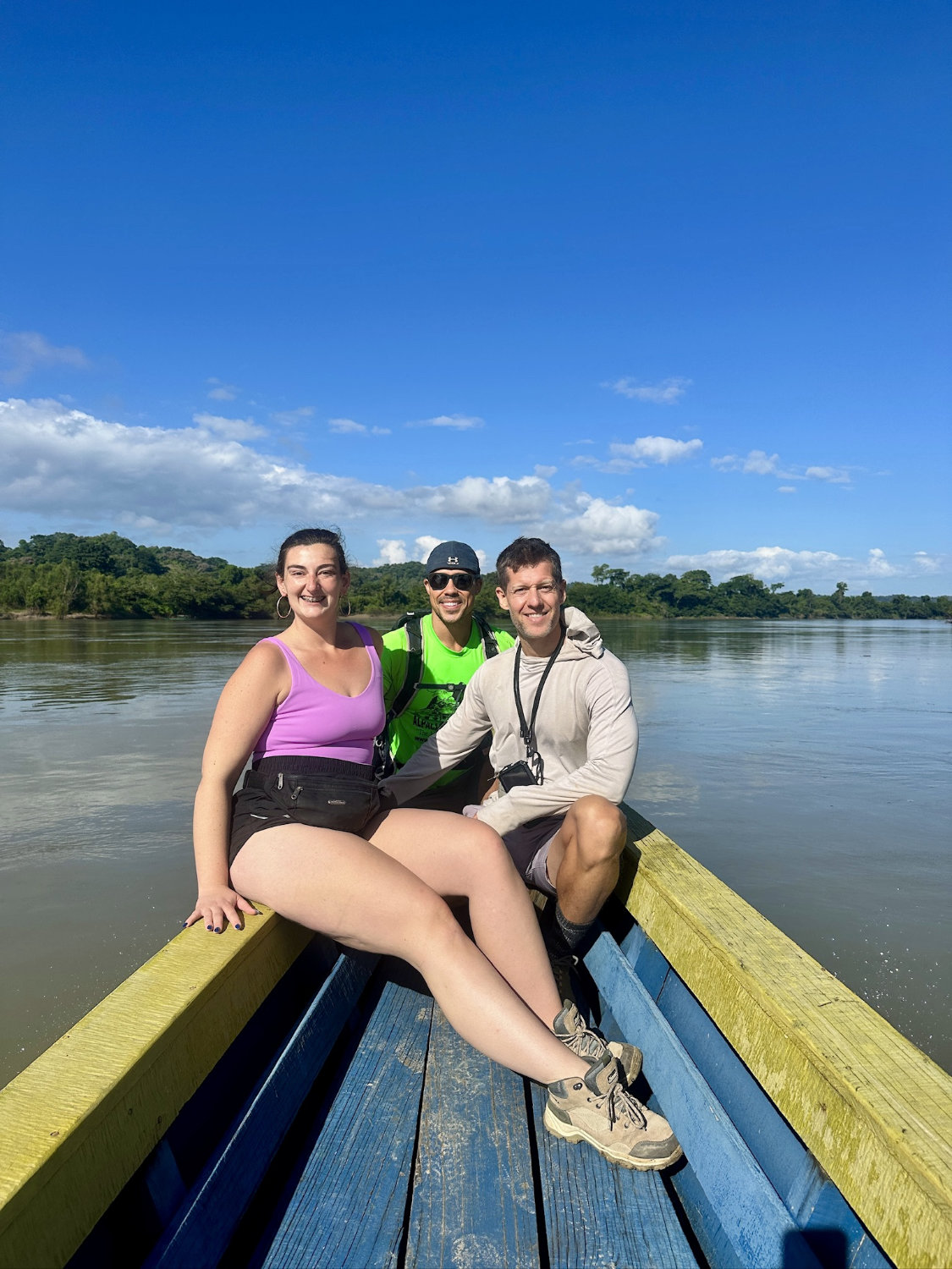 Debbie, Coop and Mark on the lancha