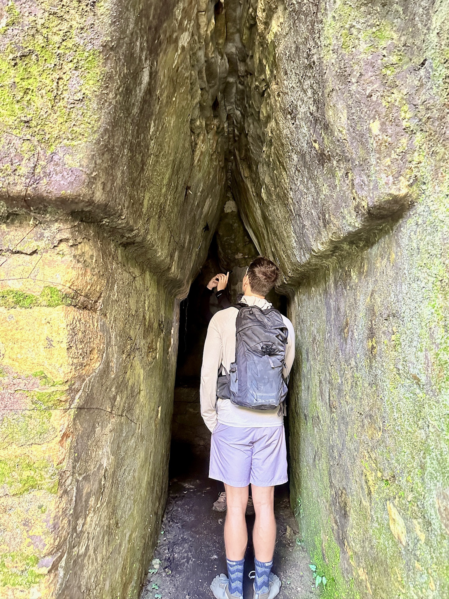 Mark exploring inside the dark labyrinth